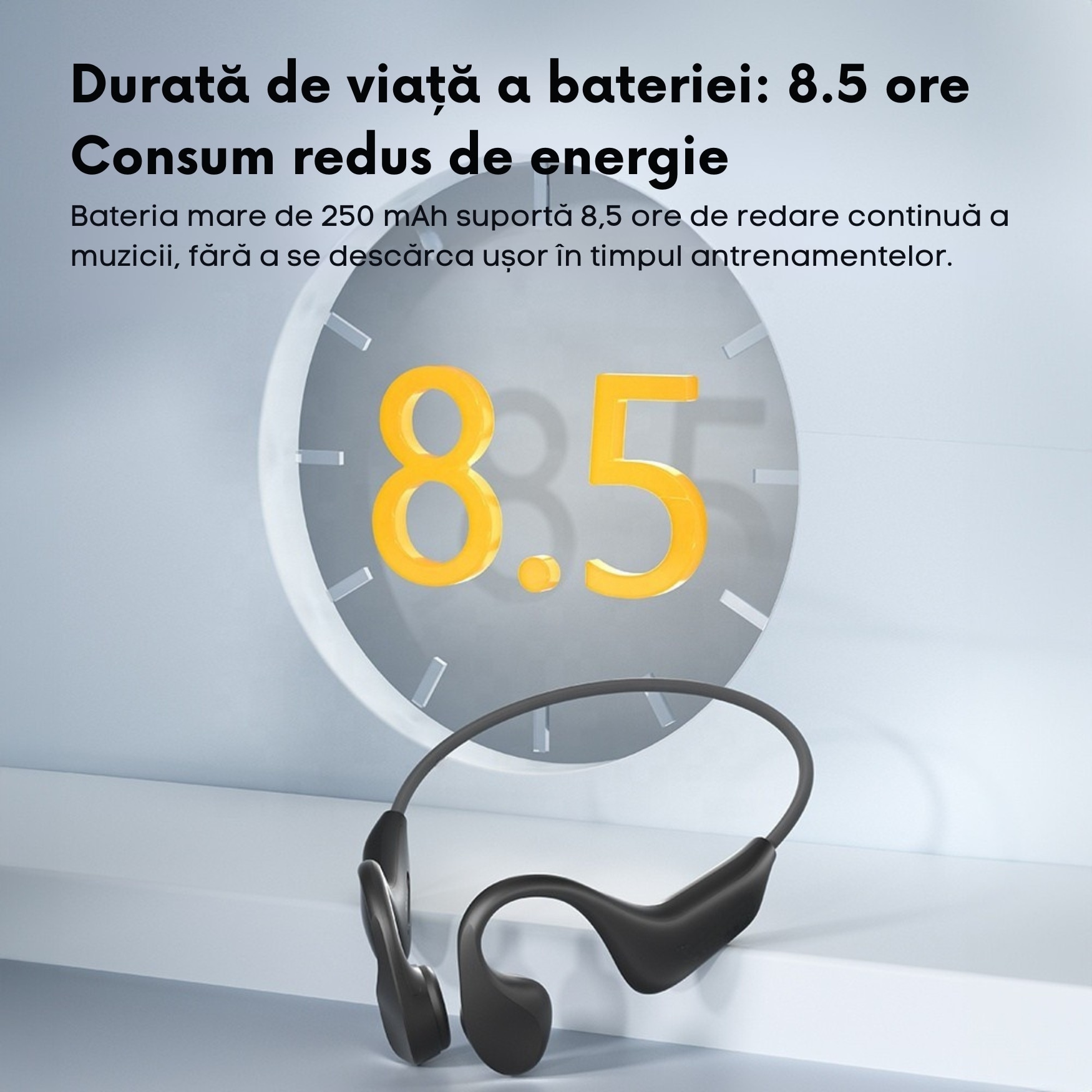 Casti Bluetooth BE20, cu Conductie Osoasa, Casti Wireless, Open Ear ...