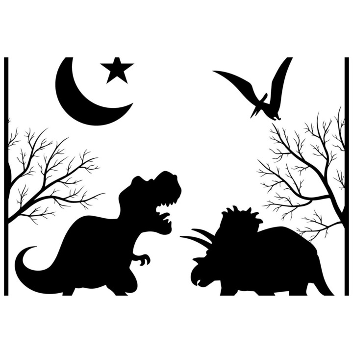 Set de jocuri educative Deinosauroi, Intrahome, din plywood 3mm-4mm, 30x20cm, fabricat in Grecia