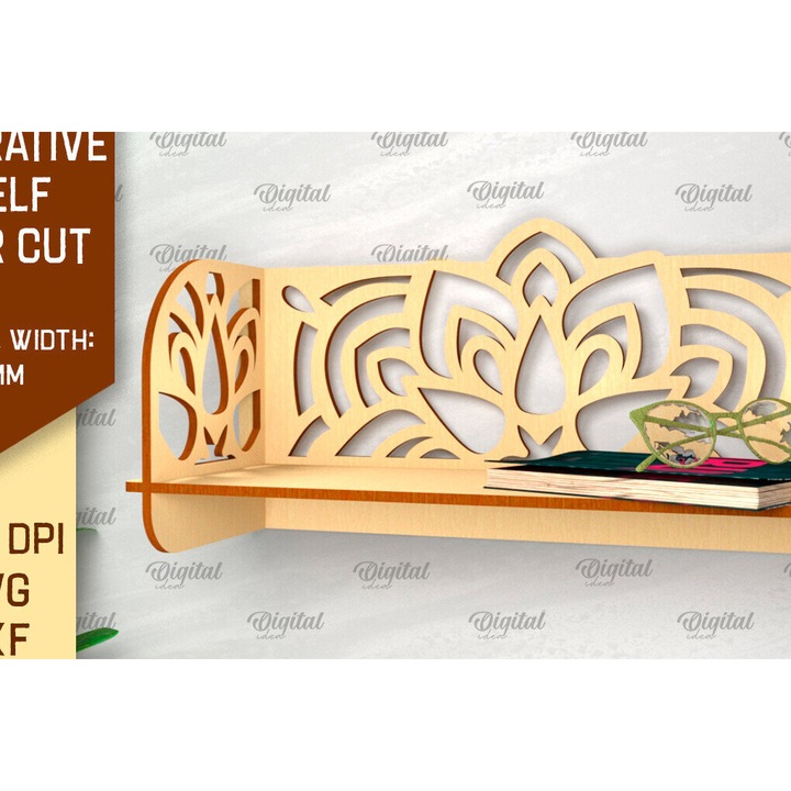 Rafturi din plywood 3mm-4mm, Intrahome, decorativ, 30x20cm, set louloudion