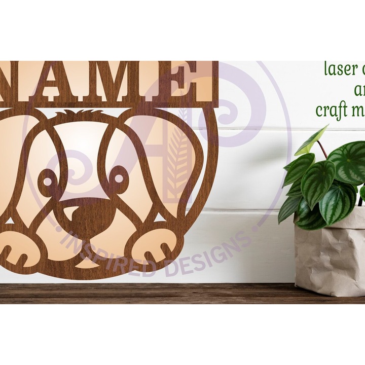 Sablon decorativ perete, Intrahome, Protypo kopes leizer Sin Name Dog, 3mm-4mm, 30x20cm