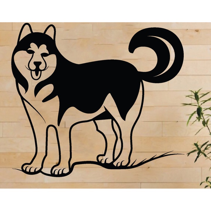 Arta de perete metalica pentru caini, Intrahome, taiata cu laser, 40x50cm, din plywood 3mm-4mm