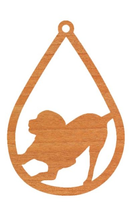 Cercei din lemn taiati cu laser, Intrahome, 3x3 cm