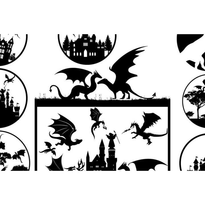 Set de artizanat, Intrahome, Dinosaur si Halloween, 3mm-4mm, 15x15cm