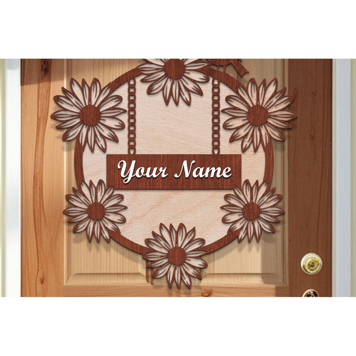 Usa din lemn plywood 3mm-4mm, Intrahome, taiata cu laser, 30x20cm, set de accesorii pentru usi