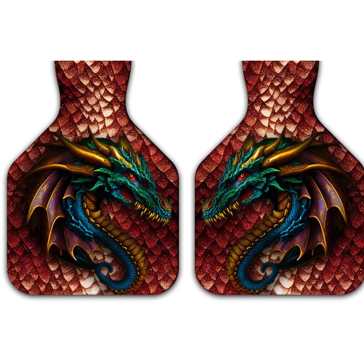 Set de etichete din lemn Dragon Cow, Intrahome, 3mm-4mm, 3x3cm