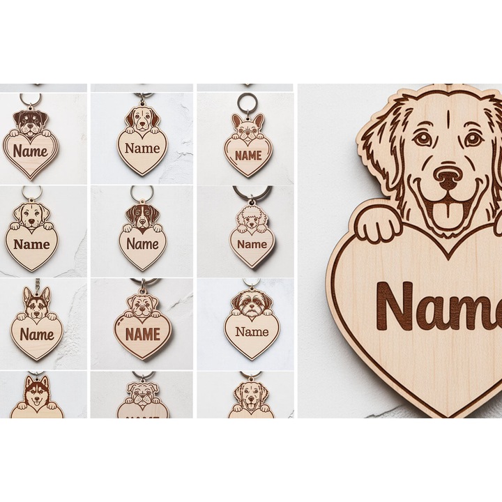 Breloc cu eticheta personalizata, Intrahome, din plywood 3mm-4mm, dimensiune 4x4cm, ideal pentru proiecte DIY