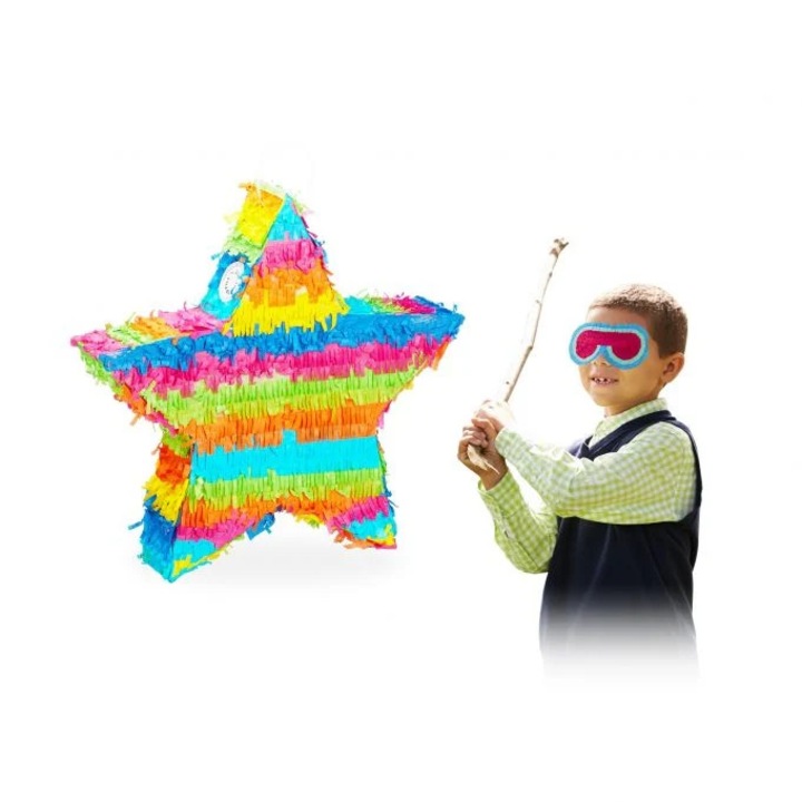 Pinata, B2X, stea curcubeu, 45, 3x45x9cm, pentru petreceri