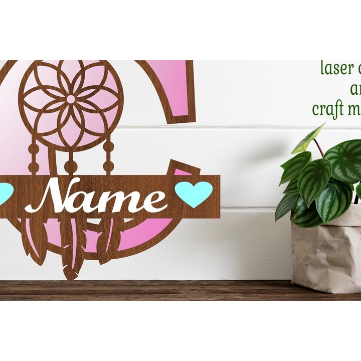 Accesorii decorative, Intrahome, Oneiropagida Monogram Litera C, 3mm-4mm, wenge, 20x20cm