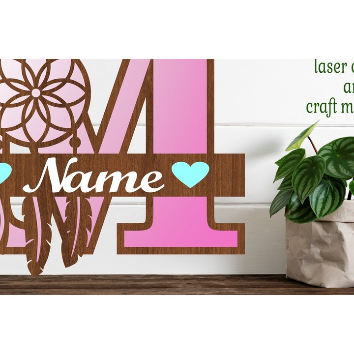 Accesorii decorative, Intrahome, Oneiropagida Monogram Litera M, 3mm-4mm, 20x20cm