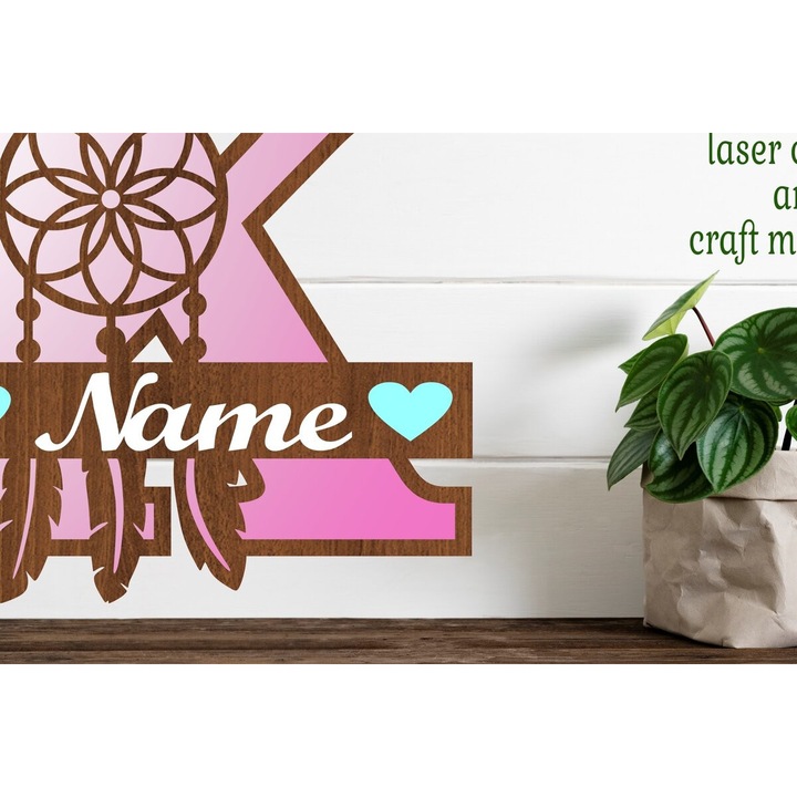 Accesorii decorative, Intrahome, Oneiropagida Monogram Litera K, 3mm-4mm, 20x20cm