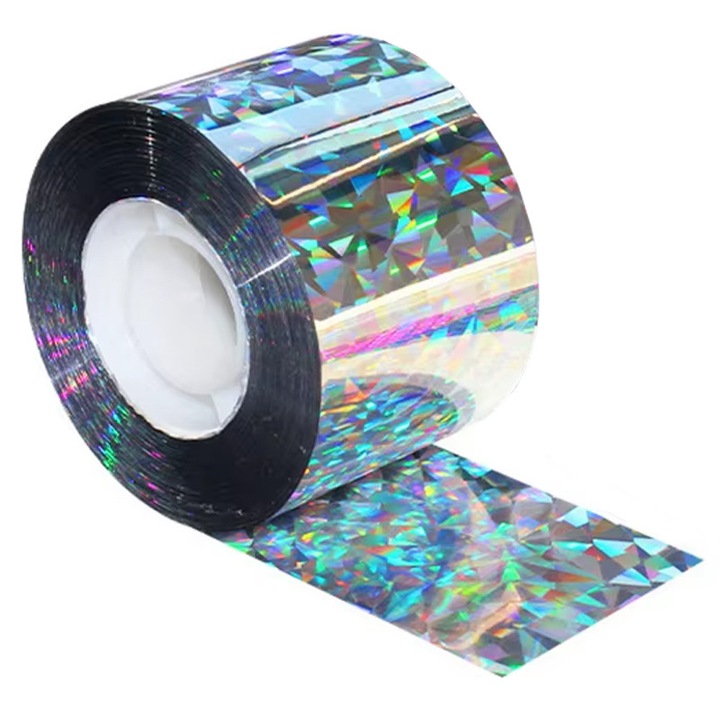 Banda reflectorizanta anti pasari, porumbei, grauri, ciori, John Green, rola 4.8 cm x 50 m, protejeaza livada, gradina, model holografic laser