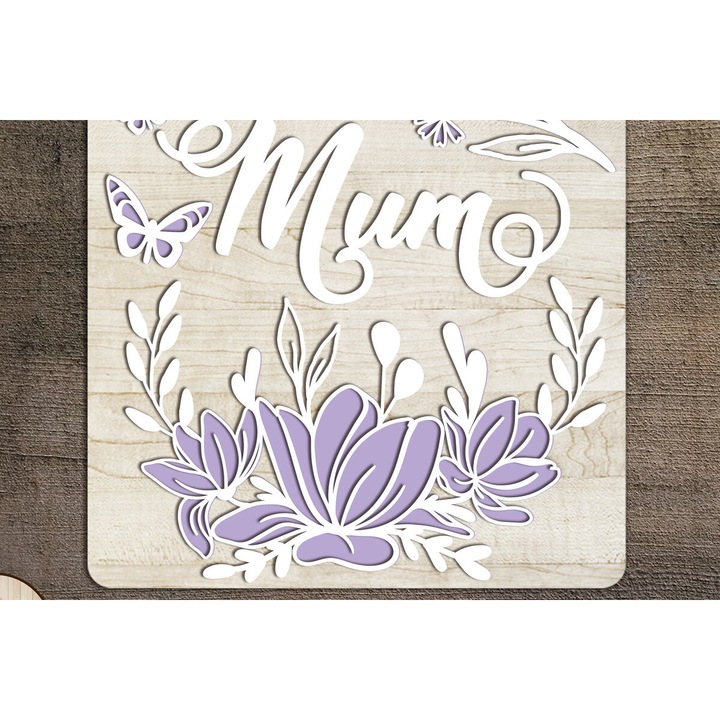 Panou decorativ din plywood, Intrahome, 3mm-4mm, culoare wenge, dimensiune 14x14cm