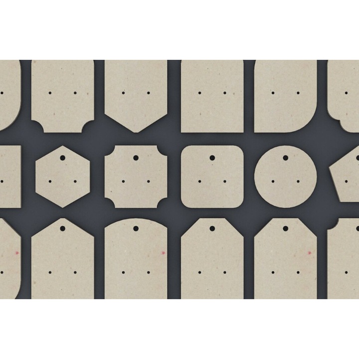 Set de artizanat, Paketo Card Earring 132, din plywood 3mm-4mm, 3x3 cm, fabricat in Grecia