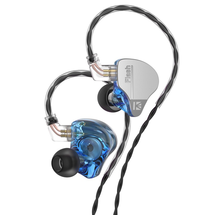 Casti intraauriculare Yinyoo Kbear Flash, hibrid, cablu anti-încurcare, 3, 5 mm