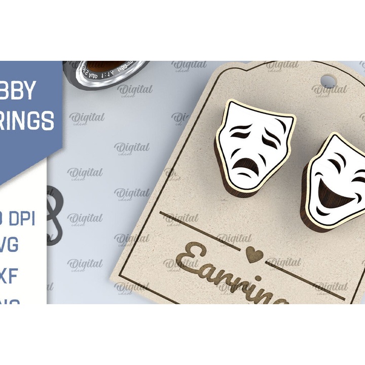 Placi lemn, Intrahome, Skoularikia Laser Cut Design, 3mm-4mm, 3x3 cm