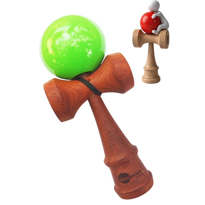 Kendama din lemn natural, Bila lemn + Sticker pentru telefon, 143KD