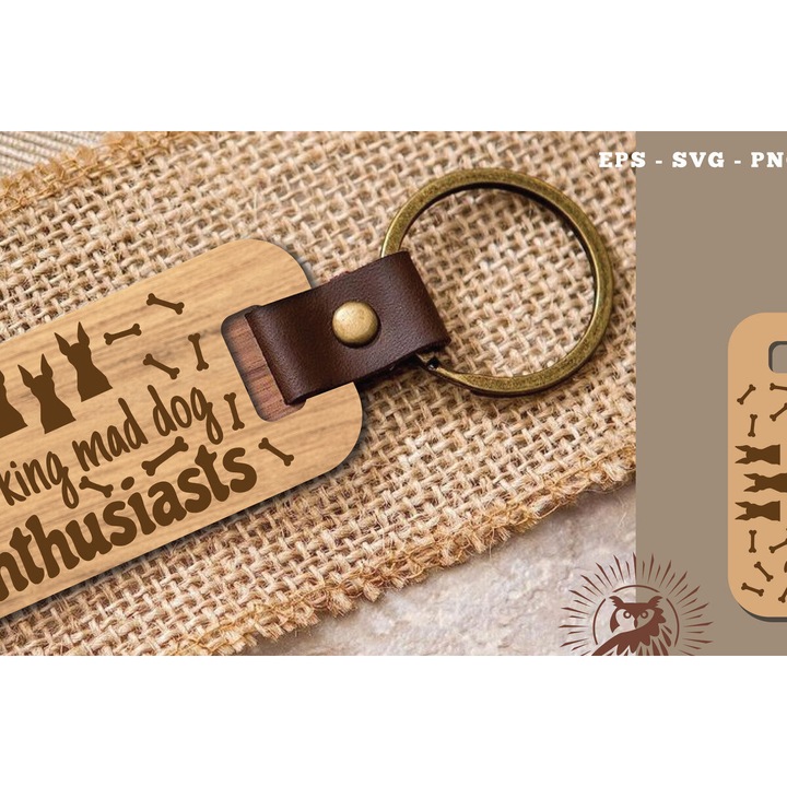 Breloc cu laser Quotes Dog 8, Intrahome, din plywood 3mm-4mm, 4x4 cm, fabricat in Grecia