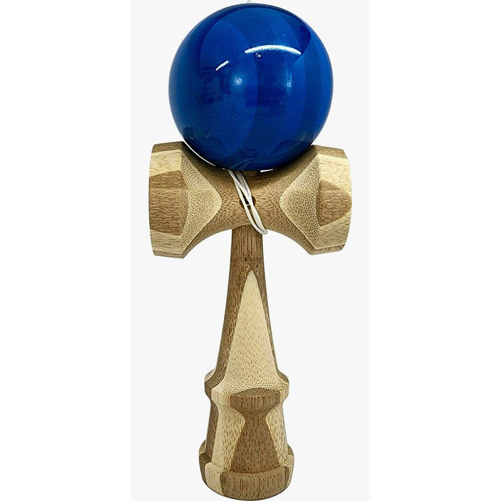 Kendama Profesionala Zebra bila Albastra GIA’SWORLD® Kendama Jucarie interactiva copii si adulti Joc de indemanare 18 cm plus ata de rezerva 45 cm