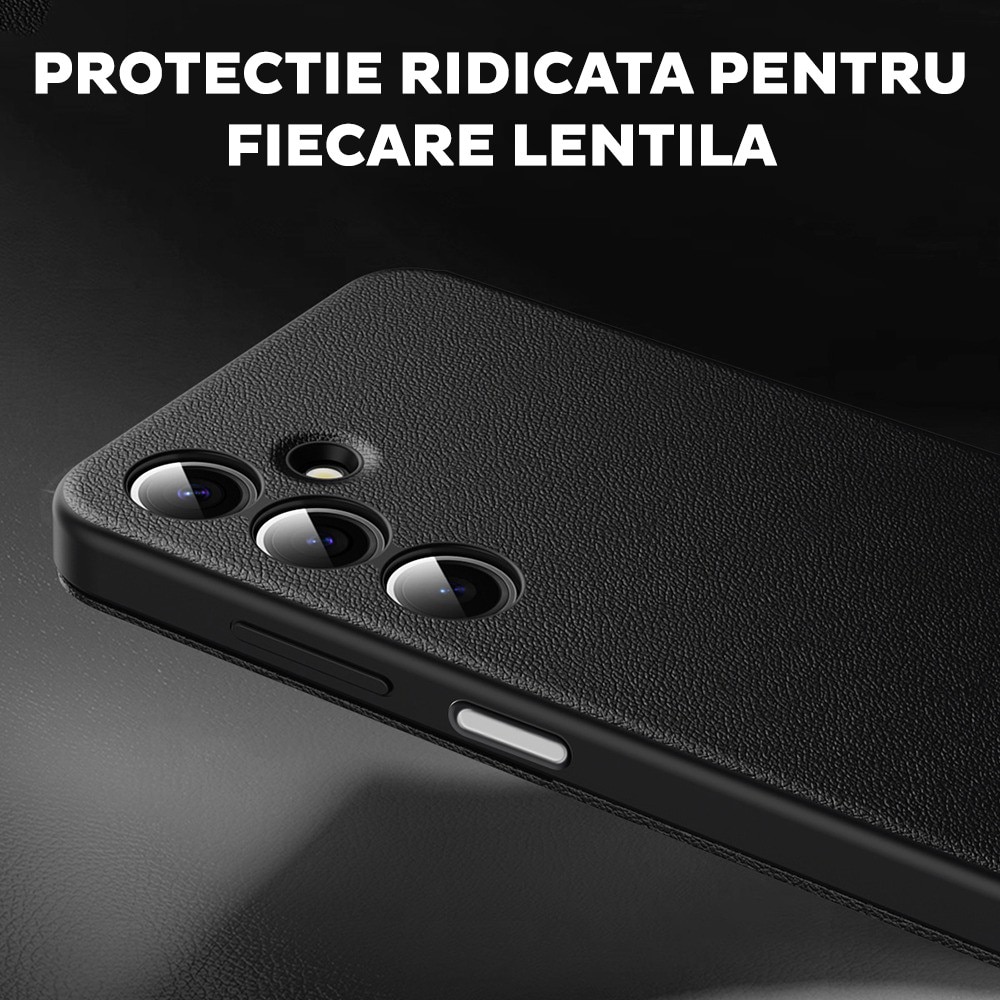 Husa pentru Samsung Galaxy S25 FE FlipSmart DaDen®, Functie Smart View, Suport carduri, Calitate Premium, Piele ecologica, Negru