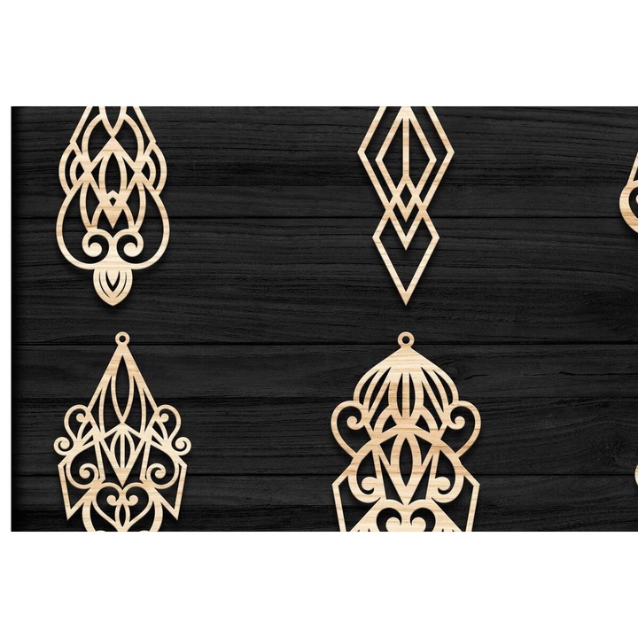 Set de artizanat, Intrahome, Skoularikia Kosmemata Laser Cut, 3x3 cm, plywood 3mm-4mm