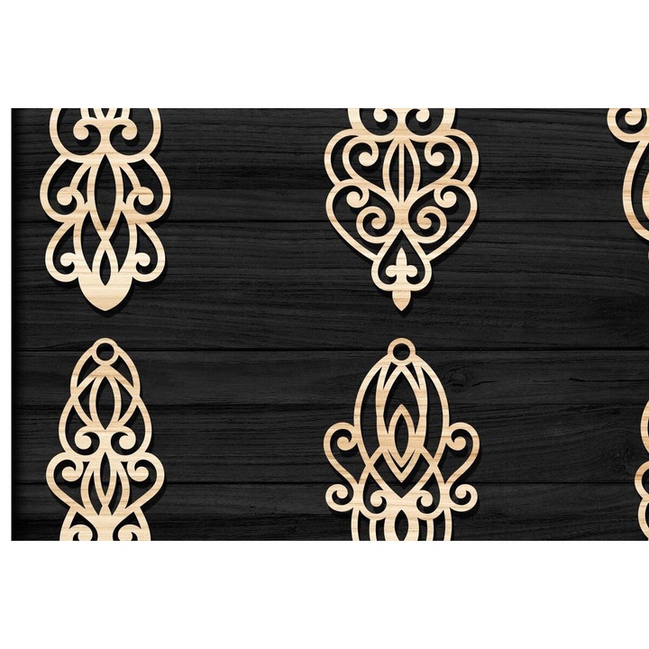 Set de artizanat, Intrahome, Skoularikia Kosmemata Laser Cut, 60 bucati, 3x3 cm, plywood 3mm-4mm