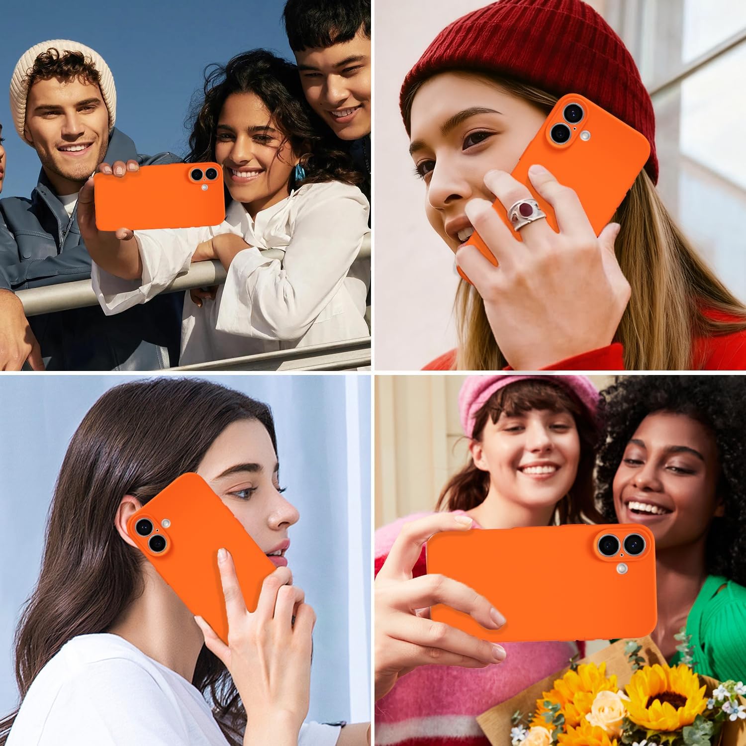 Husa Soft Touch, slim, ALC Mobile, anti soc, compatibila cu IPhone 17, Portocaliu Tpu