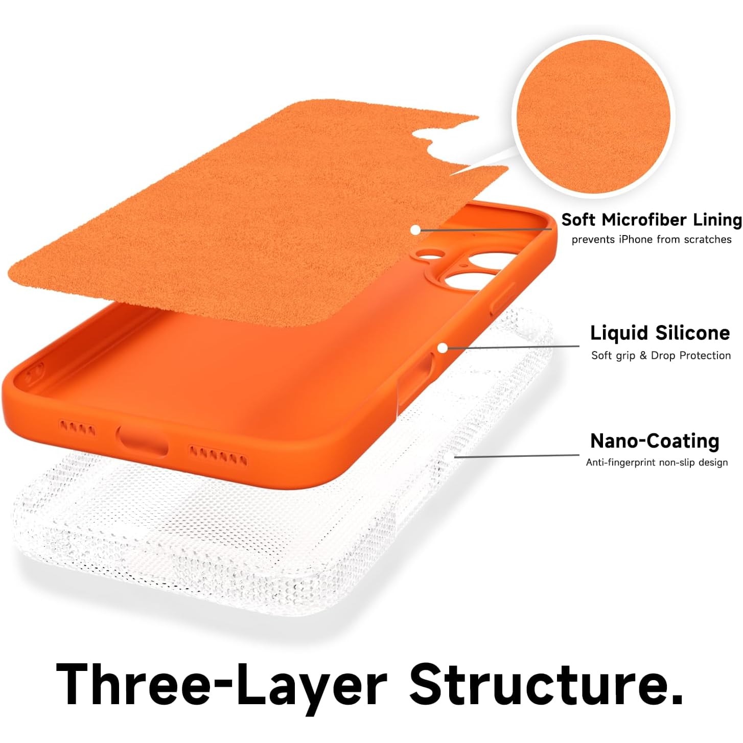 Husa Soft Touch, slim, ALC Mobile, anti soc, compatibila cu IPhone 17, Portocaliu Tpu