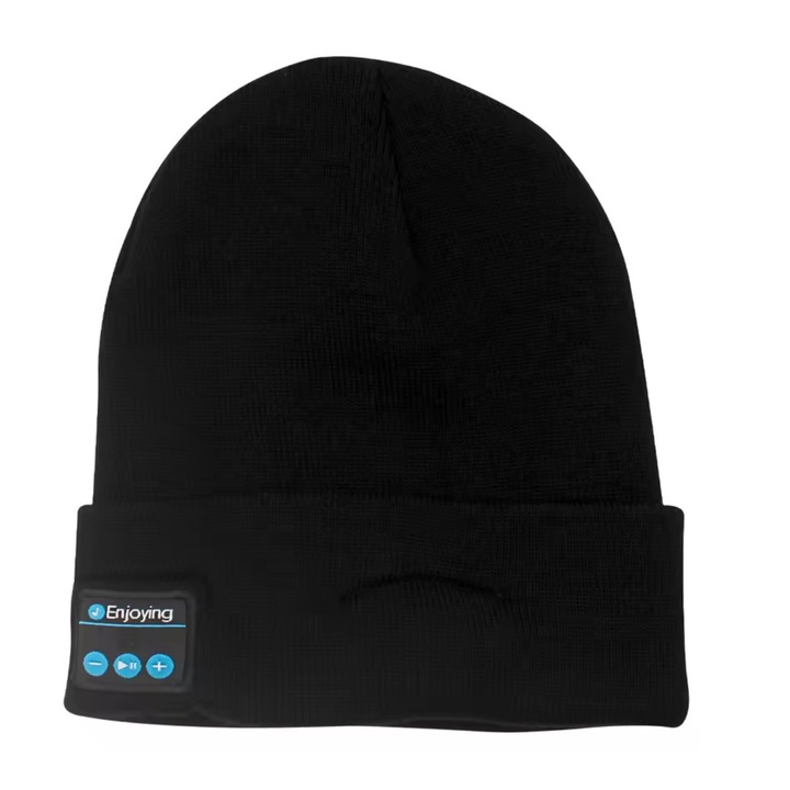 Caciula smart unisex, Bluetooth, neagră