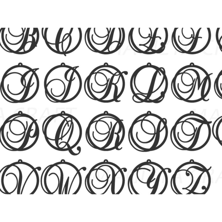 Bijuterii dama, Intrahome, Litera monograma taiata cu laser, 3x3cm, din plywood 3mm-4mm, set de 2 bucati