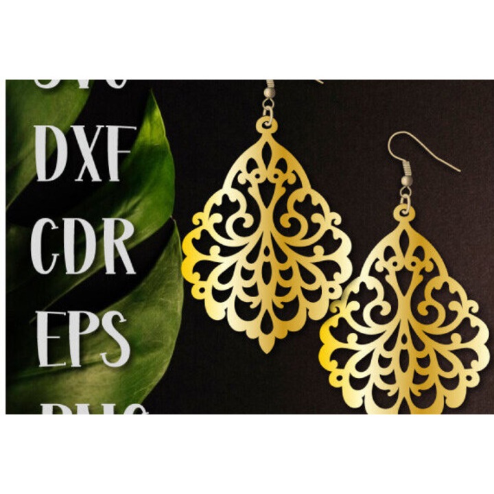 Cercei Boho, Intrahome, din lemn stratificat 3mm-4mm, dimensiune 3x3cm, set