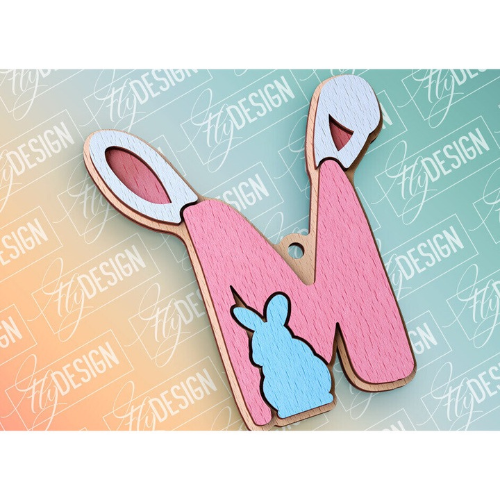 Set litere alfabet din lemn, Intrahome, 3mm-4mm, 15x15cm, pentru decoratiuni si proiecte DIY