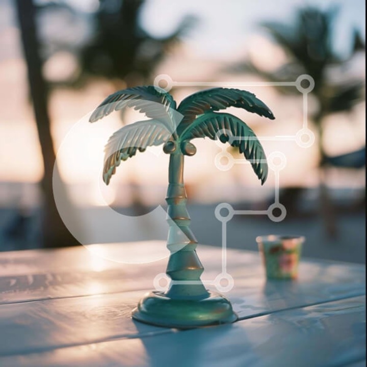 Puzzle din lemn Intrahome, 10x10 cm, 25 piese, imagine cu phoinika pe masa de exterior langa plaja, cutie din lemn wenge