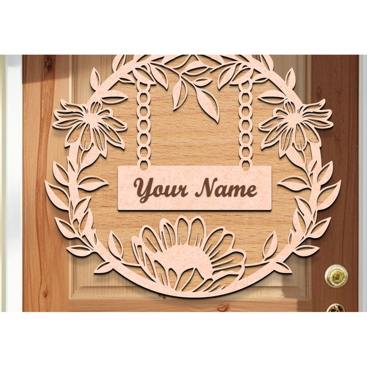 Usa din lemn plywood 3mm-4mm, Intrahome, 30x20cm, ideala pentru taiere cu plotter, fabricata in Grecia