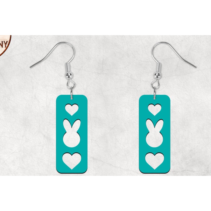 Set Paschalina Skoularikia Boho Bunny, Plywood 3mm-4mm, 3x3cm, Fabricat in Grecia