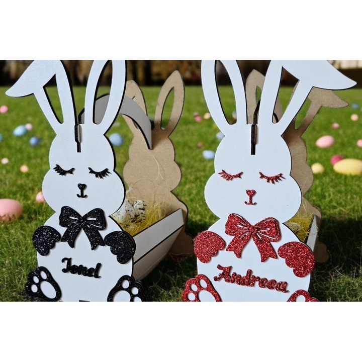 Cos Paschalino din Plywood, 3mm-4mm, 4x4cm, set de accesorii decorative