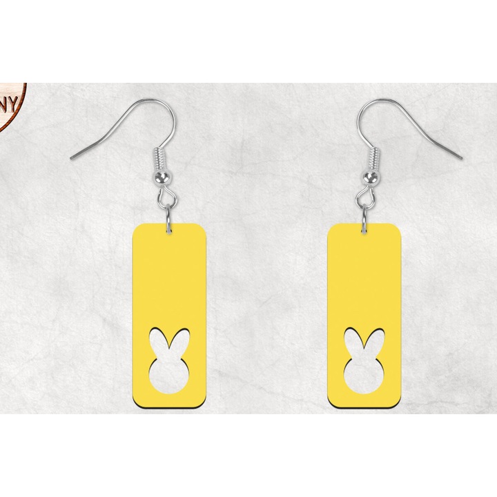 Paschalina skoularikia Boho Bunny, 3x3cm, din plywood 3mm-4mm, set pentru decorare DIY