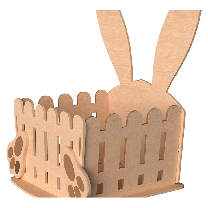 Cos Paschalino din Plywood 3mm-4mm, Intrahome, Dimensiuni 30x20cm, Ideal pentru DIY