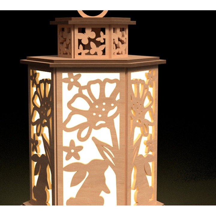 Accesorii decorative, Intrahome, Iepuras de Paste taiat cu laser, 3mm-4mm, 15x15cm, set