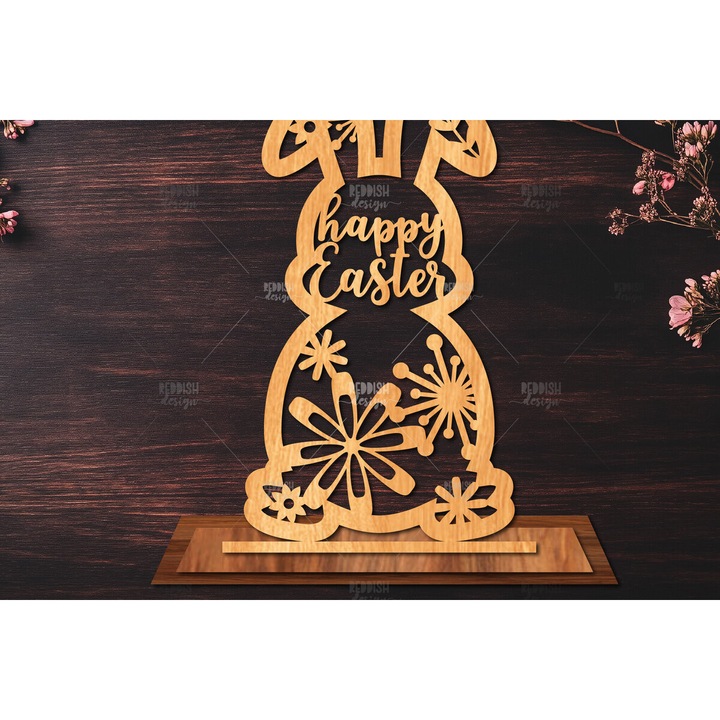 Accesorii decorative, Intrahome, Iepuras de Paste, Plywood, 3mm-4mm, 15x15cm