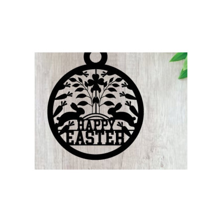 Accesorii decorative, Intrahome, Iepuras de Paste din lemn, 40x50cm, 3mm-4mm