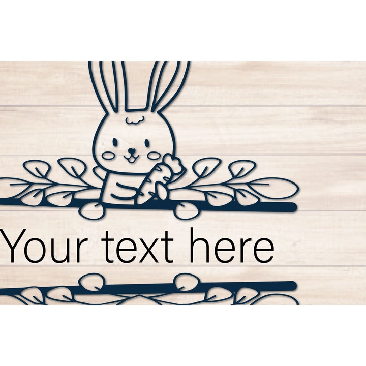 Apokopa monograma Iepuras de Paste, Intrahome, din plywood 3mm-4mm, 4x4cm, set