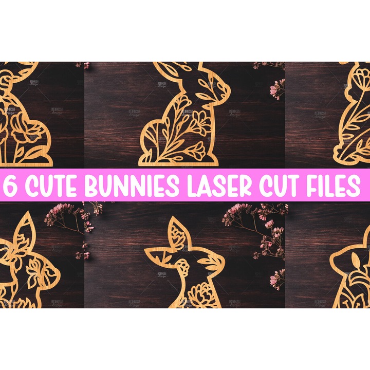 Accesorii decorative, Intrahome, Iepuras de Paste taiat cu laser, 15x15cm, din plywood 3mm-4mm