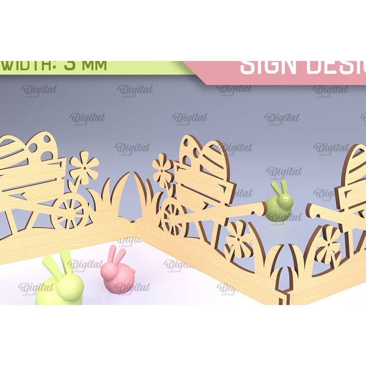 Accesorii decorative, Paschalino Sema Akornteon, taiat cu laser, 3mm-4mm, 15x15cm, din lemn