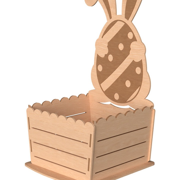 Cutita din lemn, Intrahome, tematica de Paste, 30x20cm, ideala pentru proiecte DIY