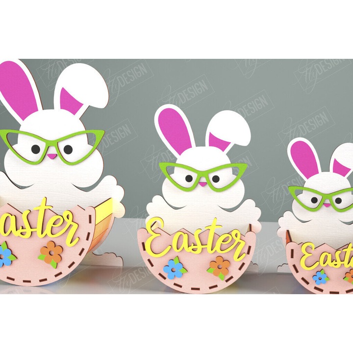 Cos pascal cu caramele, Intrahome, din plywood 3mm-4mm, 15x15cm