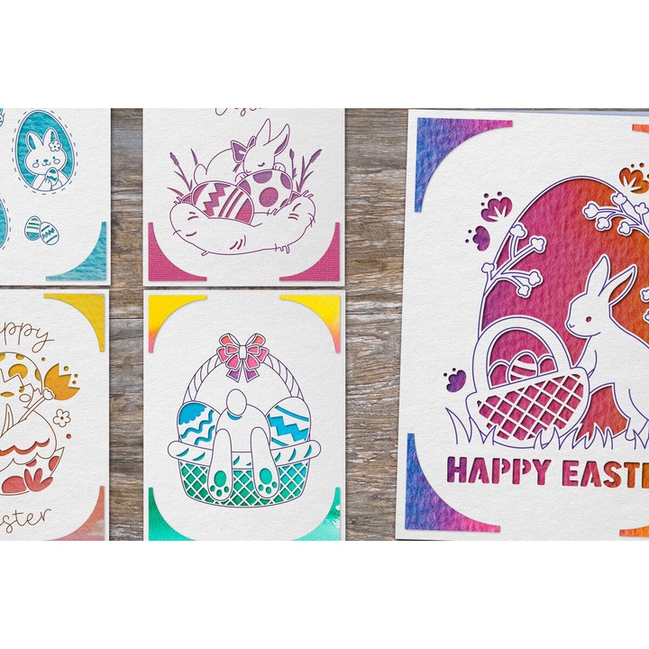 Felicitari, Intrahome, 15x15cm, din lemn de placaj 3mm-4mm, set