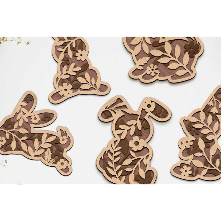 Accesorii decorative, Intrahome, Plywood 3mm-4mm, 10x6cm, set