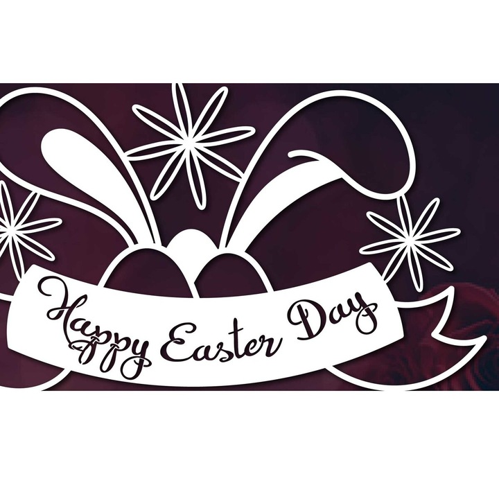 Placa decorativa din plywood 3mm-4mm, Intrahome, taiata cu laser, 15x15 cm, pentru Paste