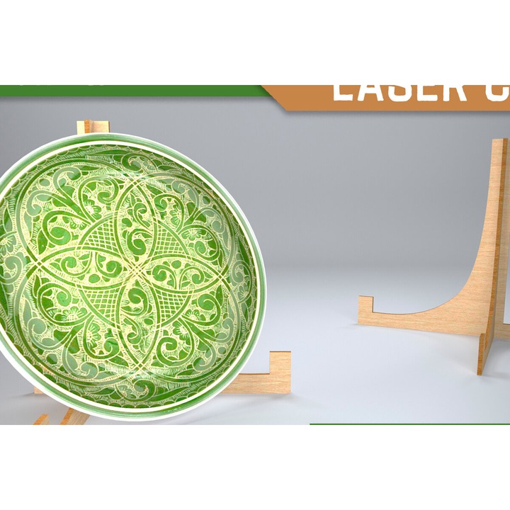 Sevaleta din lemn taiat cu laser, Intrahome, 3mm-4mm, 30x20cm, fabricata in Grecia