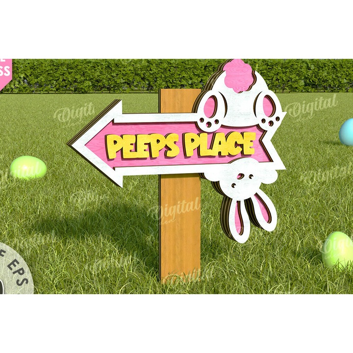 Decoratiune pentru gradina de Paste, Intrahome, 15x15 cm, multicolor